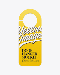 Door Hanger Mockup In Stationery Mockups On Yellow Images Object Mockups