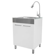 Twist the valve under your sink to turn off the water supply. Westinghouse Laundry Tub With Faucet Kit Melamine 24 In X 33 85 In Gloss White Ql0322 Rona
