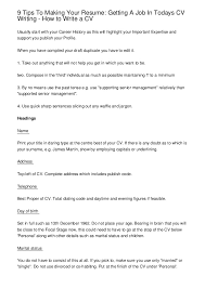 Need Help Write Cv How To Write A Cv Curriculum Vitae With Pictures