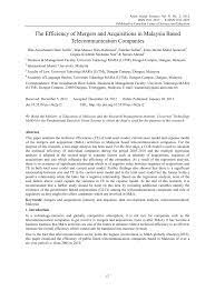 The code is issued and administered by the sc and is enacted pursuant to section 217 of the cmsa. Pdf The Efficiency Of Mergers And Acquisitions In Malaysia Based Telecommunication Companies