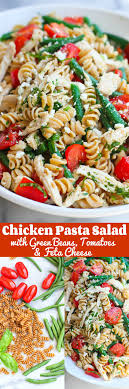 Chicken Pasta Salad With Green Beans Tomatoes Feta Cheese Cookin Canuck Recipe Pasta Salad Pasta Chicken Pasta Salad Recipes