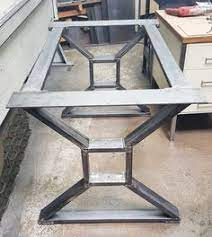 A unique pair of x frame tables with rustic solid oak tops @ 1500mm x 1200mm x 760mm high with 1500mm long benches. 12 Metal Table Frame Ideas Metal Furniture Steel Furniture Metal Table