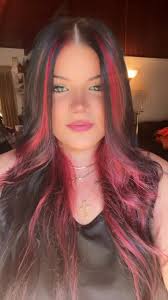 Black Hair with Red Halo