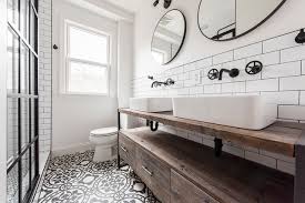 So many shades of black! 10 Beautiful White And Wood Bathrooms