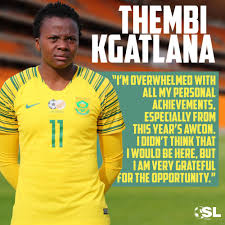 Thembi kgatlana is a rising star on the international football scene. Soccer Laduma On Twitter Exclusive Interview Thembi Kgatlana The Banyana Banyana Attacker Talks About Her Sparkling Form At The Awcon Desiree Ellis Impact On Her Career And The Challenges Facing Women S