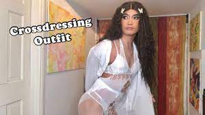 Crossdressing in lingerie