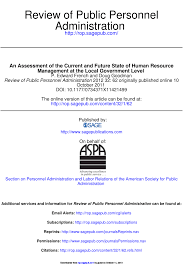 Human resource information system (hris): Pdf An Assessment Of The Current And Future State Of Human Resource Management At The Local Government Level