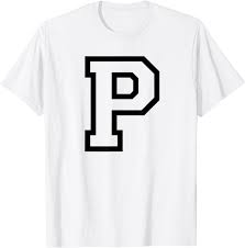 Muslim boy~ names starts with alphabet p are very common among the parents. Amazon Com Letter P Athletic Sports Alphabet Name Monogram Outline T Shirt Clothing Shoes Jewelry