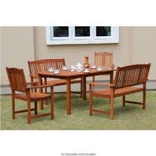 Jakarta Wooden Patio Set 5pc Wooden Garden Table Outdoor Wood Furniture Wooden Garden Chairs