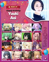 Happy 31st birthday to Aoi Yuuki who voices as Okita, Shuten, Tiamat,  Ganesha and Ibuki! : rgrandorder