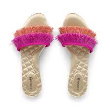 Material Satin Vegan No Slip Rubber Sole For Inside Outside Wear 10 Mm Heel Womens Slides Orange Sandals Birdy