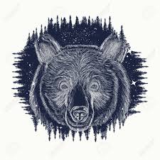 Maybe you would like to learn more about one of these? Bear Tattoo Art Symbol Travel And Tourism Portrait Grizzly Symbols Hipsters Travelers Portrait Of Bear In Night Forest Tribal Tattoo And T Shirt Design Abstract Head Of Bear Royalty Free Cliparts Vectors And