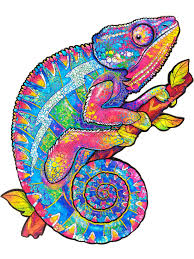 Unidragon Wooden Puzzle Jigsaw Iridescent Chameleon 10 2 X 13 Inches 202 Pieces Medium Wooden Puzzles Wooden Jigsaw Puzzles Wooden Jigsaw