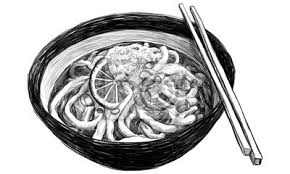 Eine Schussel Nudeln Zu Zeichnen Monochrome Vektor Illustration Leinwandbilder Bilder Japanisches Essen Nudel Monochrome Myloview De