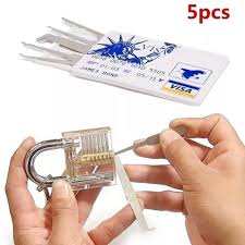 You can expect paperclip lockpicks to feel different in the lock than standard picks. Vova 5pcs Credit Card Lock Pick Set Locksmith Tools Lockpick With Tranaparent Lock