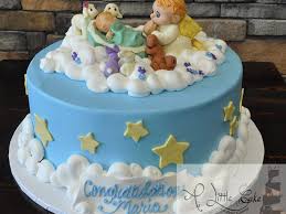 Baby Angel Themed Baby Shower Cake A Little Cake