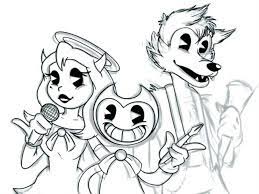 Not approved by or associated with joey drew studios inc. Bendy Boris The Wolf And Alice Angel In The Music Performing Coloring Pages Bendy Coloring Pages Coloring Pages For Kids And Adults