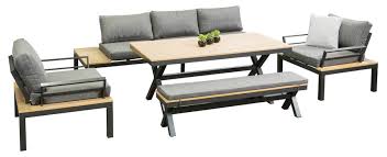 Canglong upholstered fabric brown chairs and solid wood legs for kitchen dining bedroom living room, set of 2, grey. Madrid Dining Sofa Set Outdoor Lounge Segals Outdoor Furniture Perth