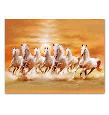 Horse Running In The Sunset Canvas Print Horse Canvas Painting Seven Horses Painting Horse Oil Painting