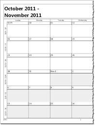 Printing A Five Week Calendar