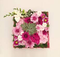 Pink Hydrangea Succulent Freesia Box Flower Hk1250 24x24x15cm Or 20 5x20 5x8 5cm Pink Hydrangea Valentine Bouquet Flowers