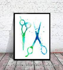 Haircutting Shears Watercolor Print Hair Salon Art Scissors Etsy Hair Salon Art Salon Art Watercolor Art