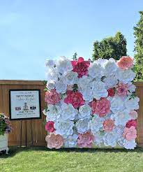 Letjolt white paper flower decorations for wall birthday party easter day backdrop wedding baby shower bridal shower nursery wall decor(white lsme 5 pcs ceramic wall flowers decoration white 3d artificial peony flower wall hanging art for bedroom living room home farmhouse. Giant Paper Flowers Wall Paper Flower Wall By Littleretreats Flower Wall Wedding Paper Flower Wall Wedding Paper Flowers Wedding