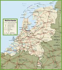 Carte pays bas avec les groupes de province : Pays Bas Carte Des Routes Feuille De Route Des Pays Bas Europe De L Ouest Europe