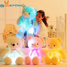 Bookfong 50cm Creative Light Up Led Teddy Bear Stuffed Animals Plush Toy Colorful Glowing Teddy Bear C Teddy Bear Christmas Gift Bear Plush Toy Teddy Bear Toys