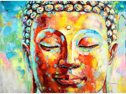 Wall art for living room world map prints pictures framed canvas artwork wall decor for bedroom office kitchen modern home decorations size 12x16 inch x 3 panel ready to hang world map decorations. Large Colourful Buddha Painting Modern Buddha Canvas Artwork