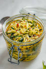 Marinated Zucchini Noodles Recipe Pickled Zucchini Noodles Recipe Veggie Dishes Recipes Vegetarian Recipes