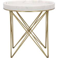 Toni Brass Pin White Stone Tray End Table 958 Liked On Polyvore Featuring Home Furniture Tables Accent T With Images Side Table Brass Accent Table White End Tables