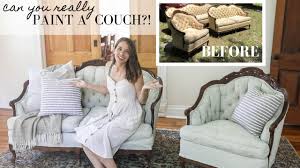 Like traditional paint, spray paint comes in a variety of finishes. I Painted My Couch Antique Sofa Makeover Chalk Painted Upholstery Youtube