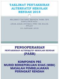 Pentaksiran alternatif sekolah rendah (pasr) prokhas 1. Slide Show Taklimat Ibu Bapa