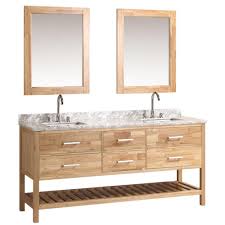 W 72 x d 22 x h 33 3/4 valentino collection. Design Element London 72 In W X 22 In D Double Vanity In Oak With Marble Vanity Top And Mirror In Carrara White Dec077b O The Home Depot Double Sink Vanity Double