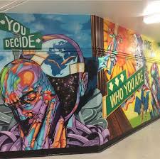Ideally, the space should be well lit and easy to access for students. Wall Painting High School School Wall Decoration Ideas Novocom Top