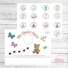 my quiet spot chart with calm down tokens combo package