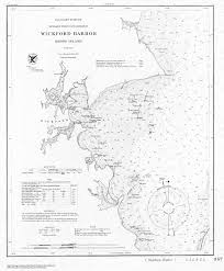 rare printing plate for a chart of wickford harbor ri