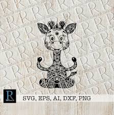 Download Romandigitalart Mandala Meditating Giraffe Svg File Zentangle Yoga Animal Https Etsy Me 2uak7wi Supplies Kidscrafts Yogasv Diy Prints Zentangle Mandala