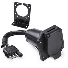 4 Flat Truck To 7 Way Round Trailer Light Adapter Reverse Plu Mounting Bracket Ebay