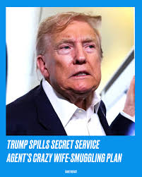 Trump shared a “strange story” about an incident involving a Secret Service  agent attempting to sneak their spouse onto an overseas trip. Read more  here:  https://www.thedailybeast.com/trump-spills-weird-new-details-about-secret-service-incident/