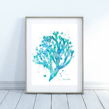 Sea Coral Wall Decor Sea Coral Print Ocean Print Coral Artwork Watercolor Sea Coral Beach House Coastal Home Decor Turquoise In 2020 Ocean Wall Art Coral Artwork Sea Wall Art