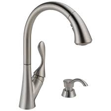 Pull down faucet spray head, angle simple kitchen sink faucet sprayer head nozzle pull out hose sprayer replacement part faucet head kitchen tap sprayer spout, brushed nickel. Single Handle Pull Down Kitchen Faucet With Soap Dispenser 19922 Sssd Dst Delta Faucet