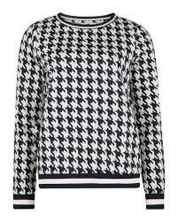 Black And Gold Sweater Dames Dames Pied De Poule Sweater In 2020 Sweater Sweatshirts Leuke Kleren