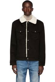 A standout feature from this season's maison kitsune menswear collection the corduroy trucker jacket arrives with plenty of appeal with a contemporary aesthetic combined with the heritage nature of the trucker. Maison Kitsune Black Corduroy Trucker Jacket Ssense
