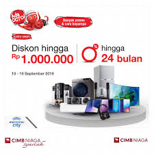 Nah itulah beberapa informasi lengkap mengenai cara membuat kartu kredit bri yang dapat kalian simak diatas. Cimb Niaga A Twitter Yuk Belanja Barang Elektronik Di Electronic City Ada Diskon Rp1 Juta Sampai Cicilan 0 Selama 24 Bulan Khusus Buat Kamu Yang Pakai Kartu Kredit Cimb Niaga Kunjungi Https T Co Eormmf7x2i