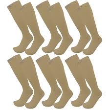 fitdio unisex 10 15mmhg knee high 6 pair beige graduated compression socks lxl