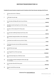 Complete The Second Sentence So That It Has A Similar Meaning To The First Sentence Using The Word Sentence Transformations 14 Present Perfect And Past Simple Present Perfect Present Perfect Sentences Sentences