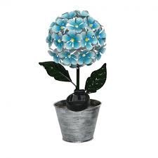 Hoy te enseñamos cómo con estas manualidades con fieltro para el hogar. Lampara Solar De Mesa Led Hortensia Azul Accesorios De Jardin Eminza