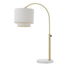 Af Lighting Arched 23 In Gold Table Lamp With Fabric Shade 9123 Tl The Home Depot